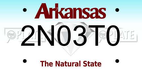 2N03T0 Arkansas License Plate