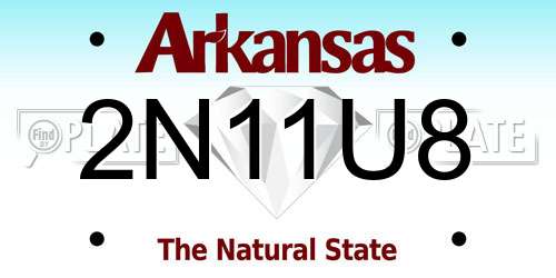 2N11U8 Arkansas License Plate