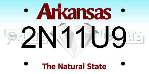 2N11U9 Arkansas License Plate