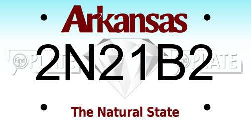 2N21B2 Arkansas License Plate