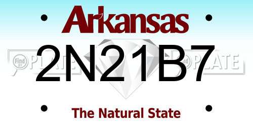 2N21B7 Arkansas License Plate