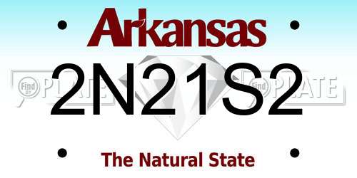 2N21S2 Arkansas License Plate