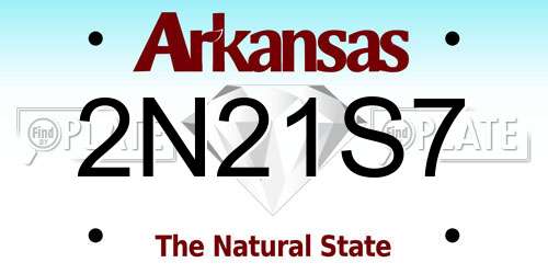 2N21S7 Arkansas License Plate