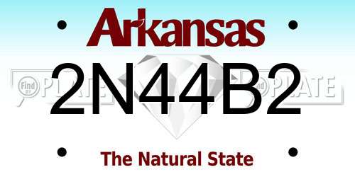 2N44B2 Arkansas License Plate