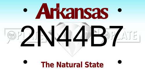 2N44B7 Arkansas License Plate