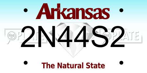 2N44S2 Arkansas License Plate