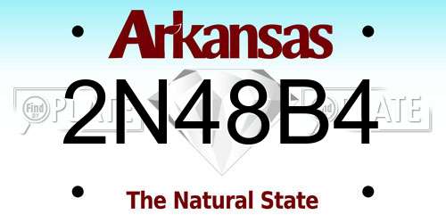 2N48B4 Arkansas License Plate