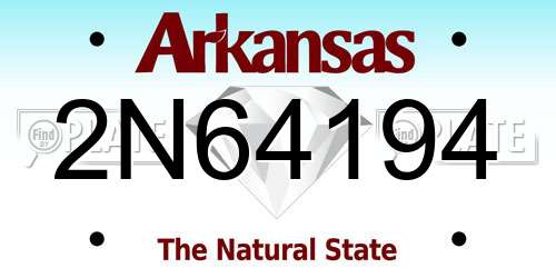 2N64194 Arkansas License Plate