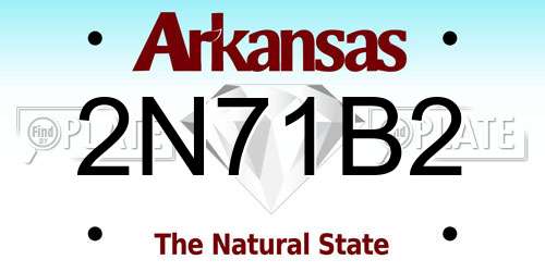 2N71B2 Arkansas License Plate