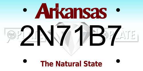 2N71B7 Arkansas License Plate