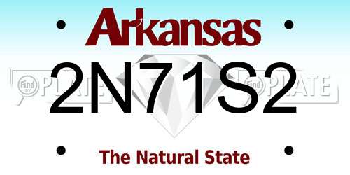 2N71S2 Arkansas License Plate