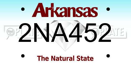 2NA452 Arkansas License Plate