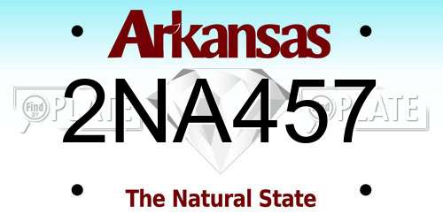2NA457 Arkansas License Plate