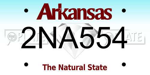 2NA554 Arkansas License Plate
