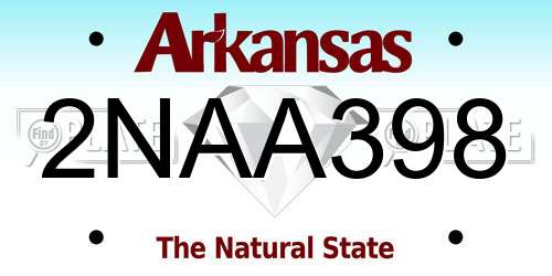2NAA398 Arkansas License Plate