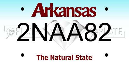 2NAA82 Arkansas License Plate