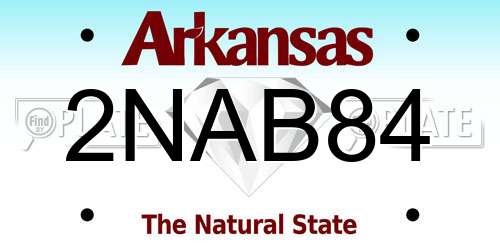 2NAB84 Arkansas License Plate