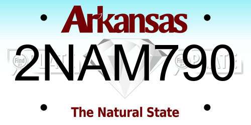 2NAM790 Arkansas License Plate