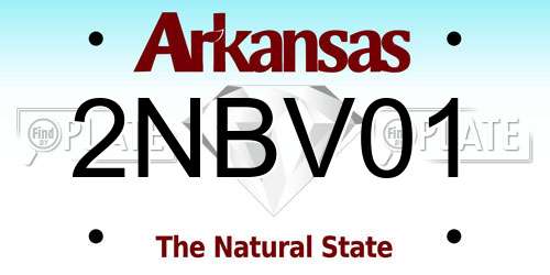 2NBV01 Arkansas License Plate