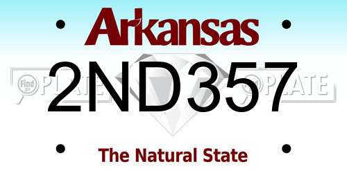 2ND357 Arkansas License Plate
