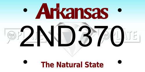 2ND370 Arkansas License Plate