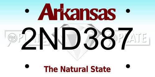 2ND387 Arkansas License Plate