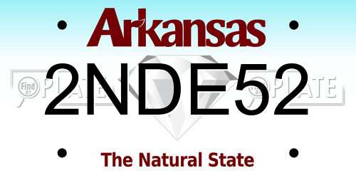2NDE52 Arkansas License Plate
