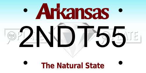 2NDT55 Arkansas License Plate