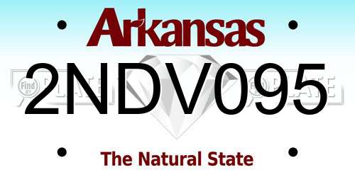2NDV095 Arkansas License Plate