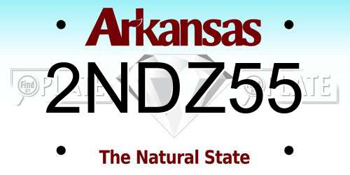 2NDZ55 Arkansas License Plate