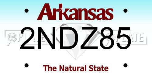 2NDZ85 Arkansas License Plate