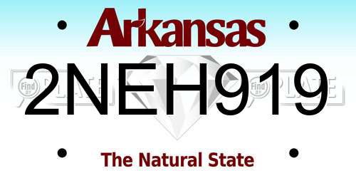 2NEH919 Arkansas License Plate