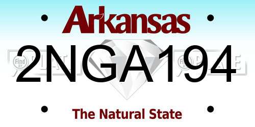 2NGA194 Arkansas License Plate