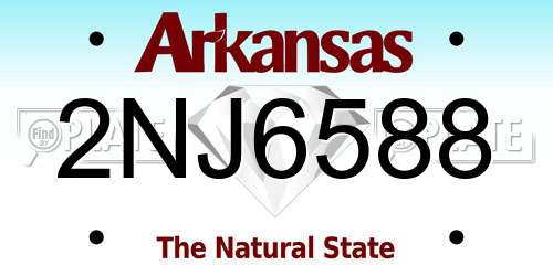 2NJ6588 Arkansas License Plate