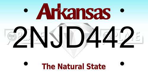 2NJD442 Arkansas License Plate