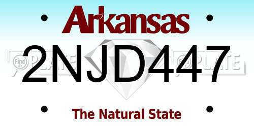 2NJD447 Arkansas License Plate