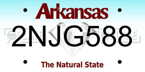 2NJG588 Arkansas License Plate