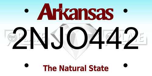 2NJO442 Arkansas License Plate
