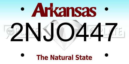 2NJO447 Arkansas License Plate
