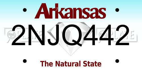 2NJQ442 Arkansas License Plate