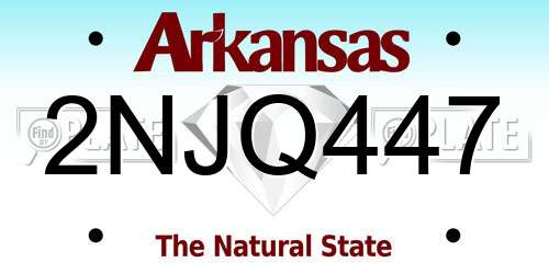 2NJQ447 Arkansas License Plate