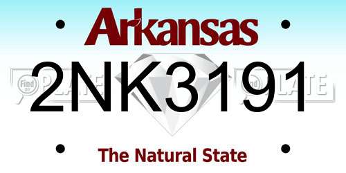 2NK3191 Arkansas License Plate