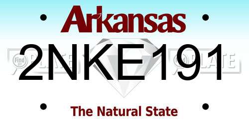 2NKE191 Arkansas License Plate