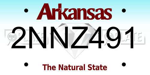 2NNZ491 Arkansas License Plate