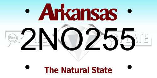 2NO255 Arkansas License Plate