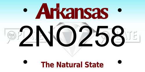 2NO258 Arkansas License Plate