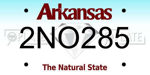 2NO285 Arkansas License Plate