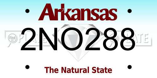 2NO288 Arkansas License Plate