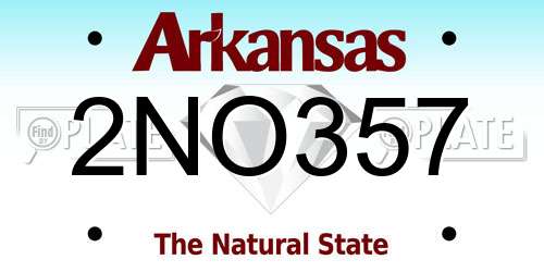 2NO357 Arkansas License Plate