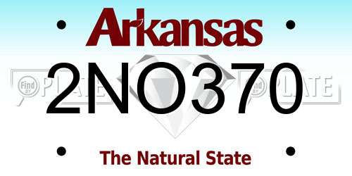 2NO370 Arkansas License Plate